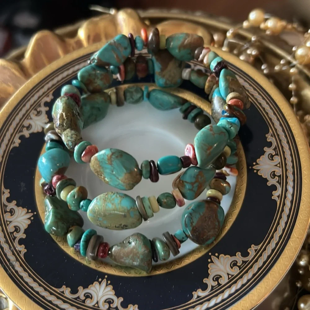 Vintage Turquoise Coil Bracelet